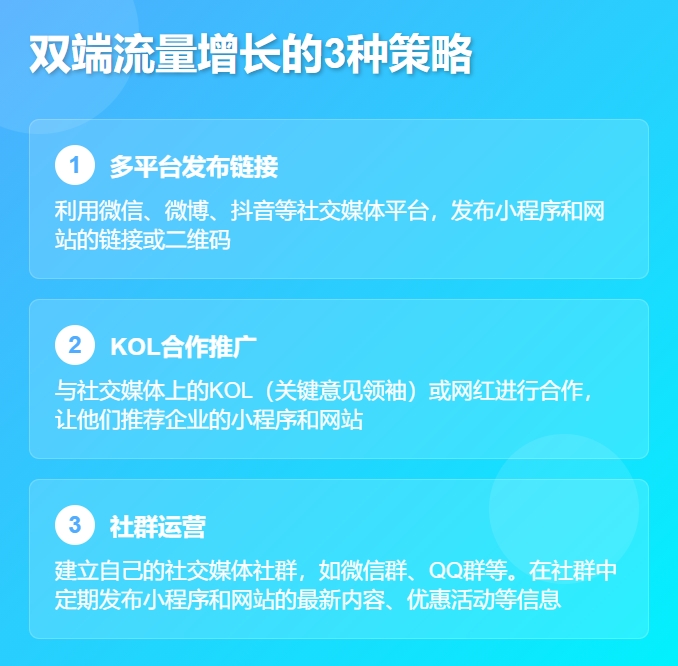 网站小程序双端流量增长的3种策略