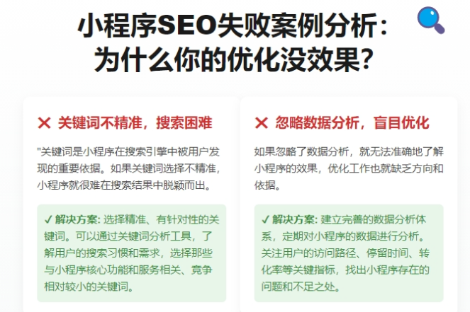 小程序SEO失败案例分析：为什么你的优化没效果？